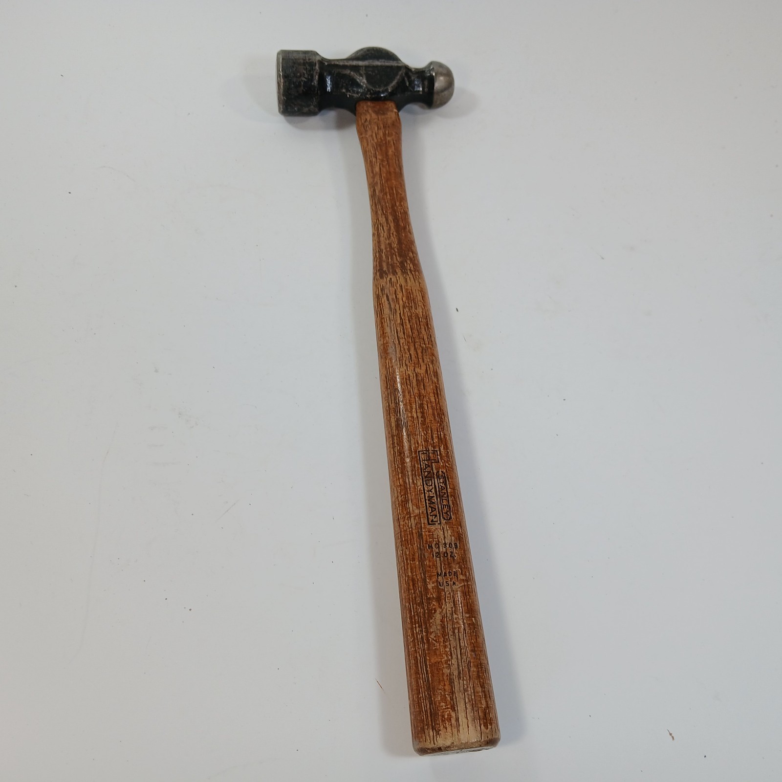 VINTAGE 12 oz Stanley HO 309 Ball Peen Hammer Wood Handle