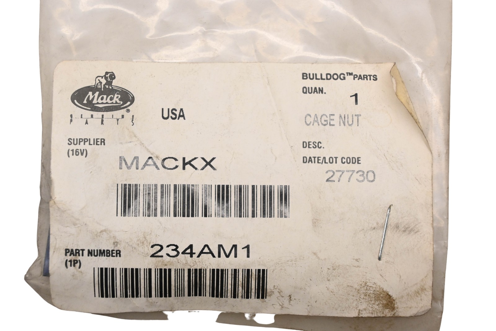 Mack 234AM1, 25192928 Cage Nut NOS
