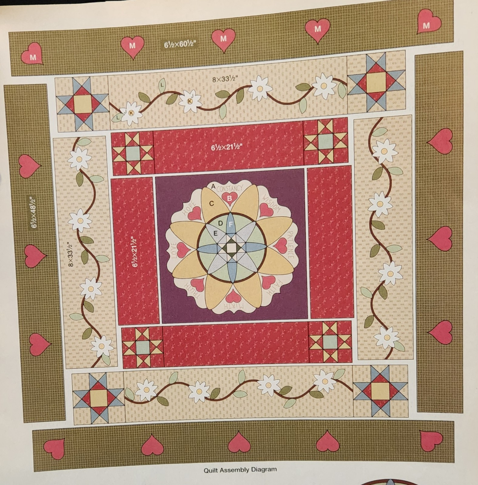 "Words to the Wise" Quilt Pattern from 2007 Magazine Challenging Applique