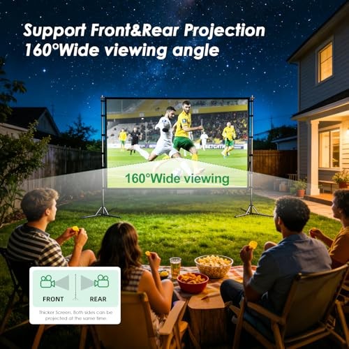 120 inch Projector Screen with Stand - 120” projector screen white backing
