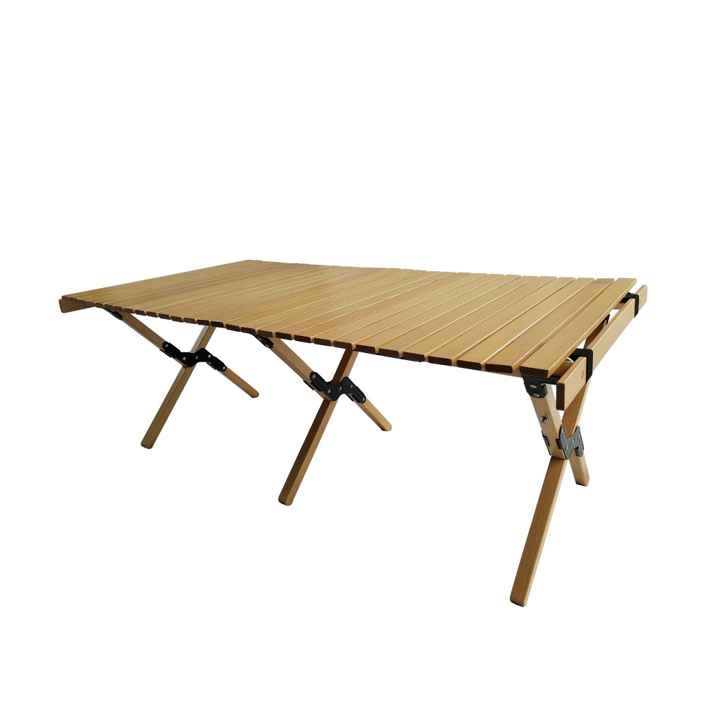 Foldable Patio Table Outdoor Dining Camping Picnic X-Leg Solid Wood