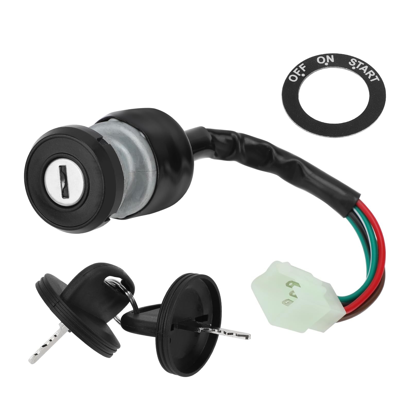 JAVIK Ignition Key Switch, Push Button, 3-Position, Black, Manual Operation, ...