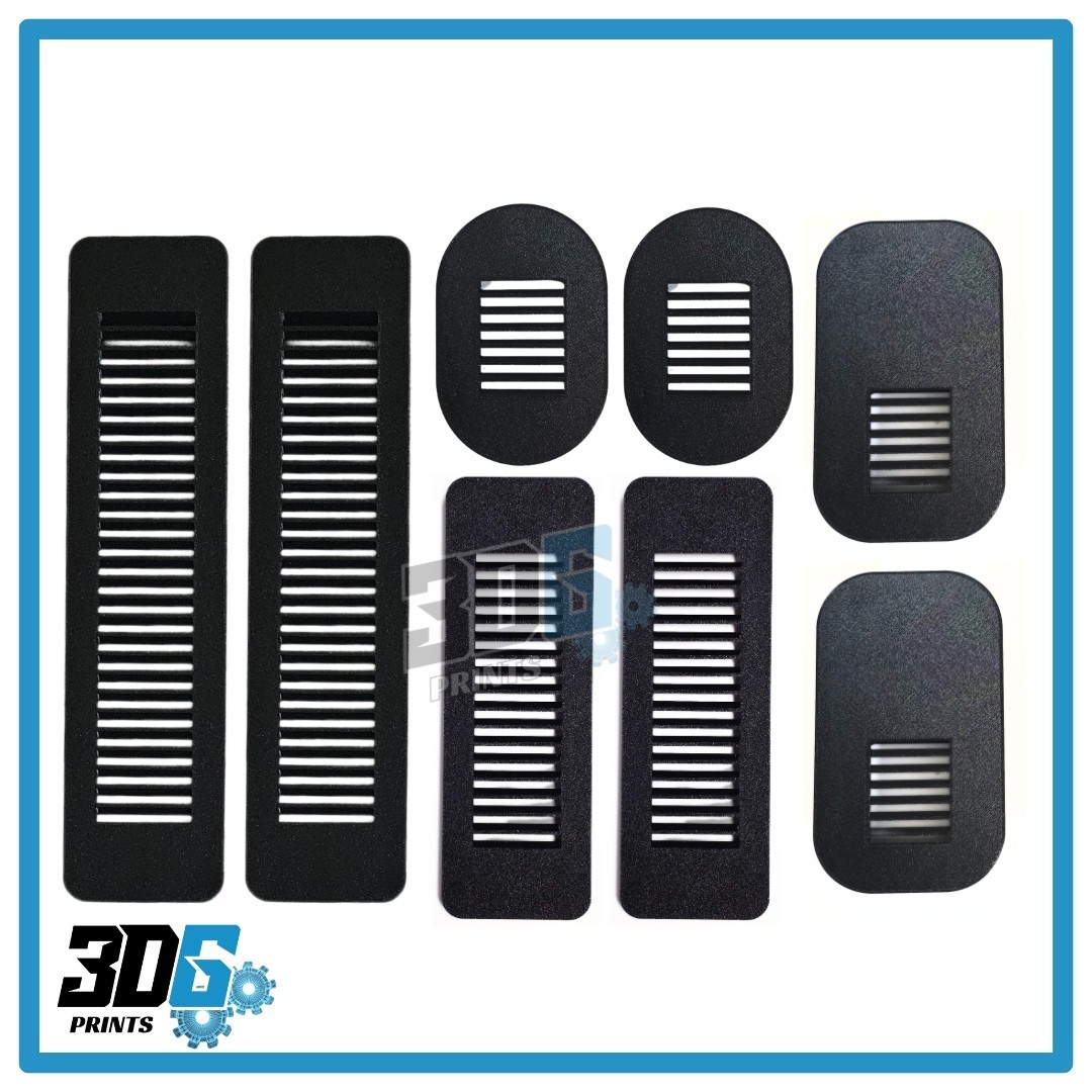 Fully Vented Black Transit Custom Van C Pillar B Pillar Rear Covers Camper 8PC