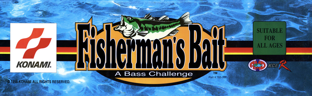 Fisherman's Bait A Bass Challenge Arcade Marquee 26" x 8"