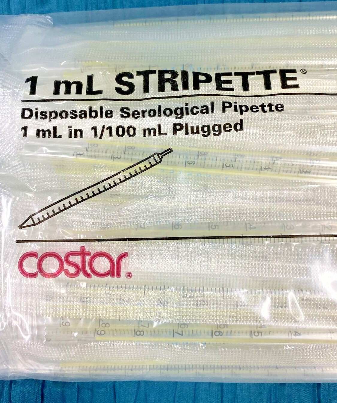 Corning Costar Serological Pipette 1 ml Stripette Total of 400 Pipets