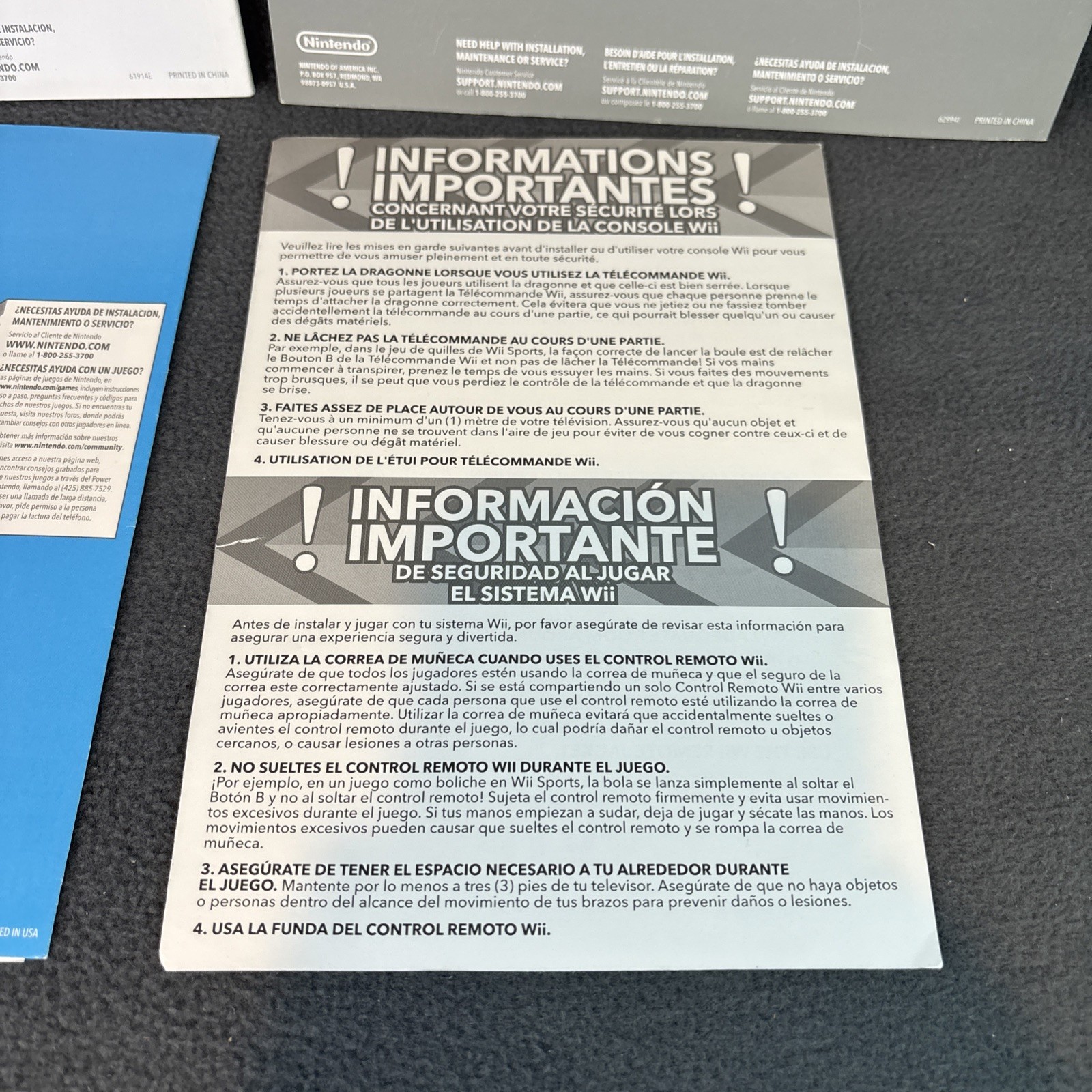 Nintendo Wii Console Operations Manuals & System Set Up Booklets w/ Inserts