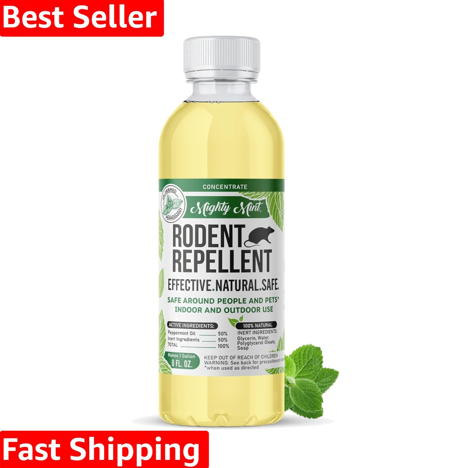 8 oz Peppermint Oil Concentrate - Natural Rodent Repellent for Clean & Safe Home