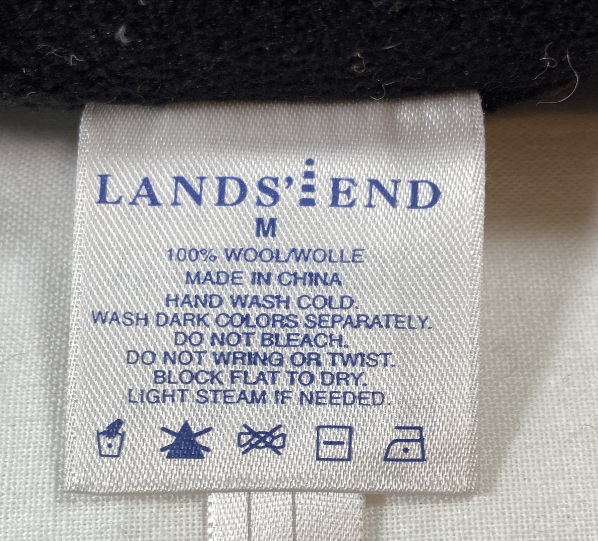 Lands' End Ski Cap 100% Wool Purple w/Stripes Youth Medium