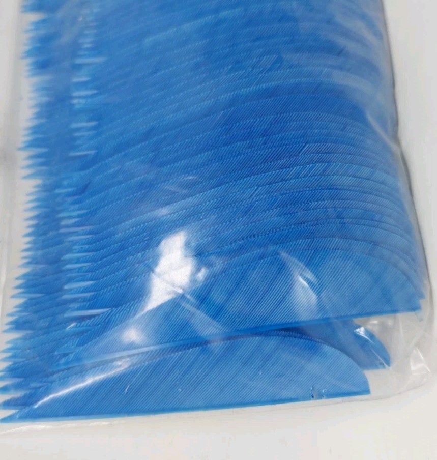 100 Pack Archery Arrow Feathers 3" Left Wing: Parabolic Blue