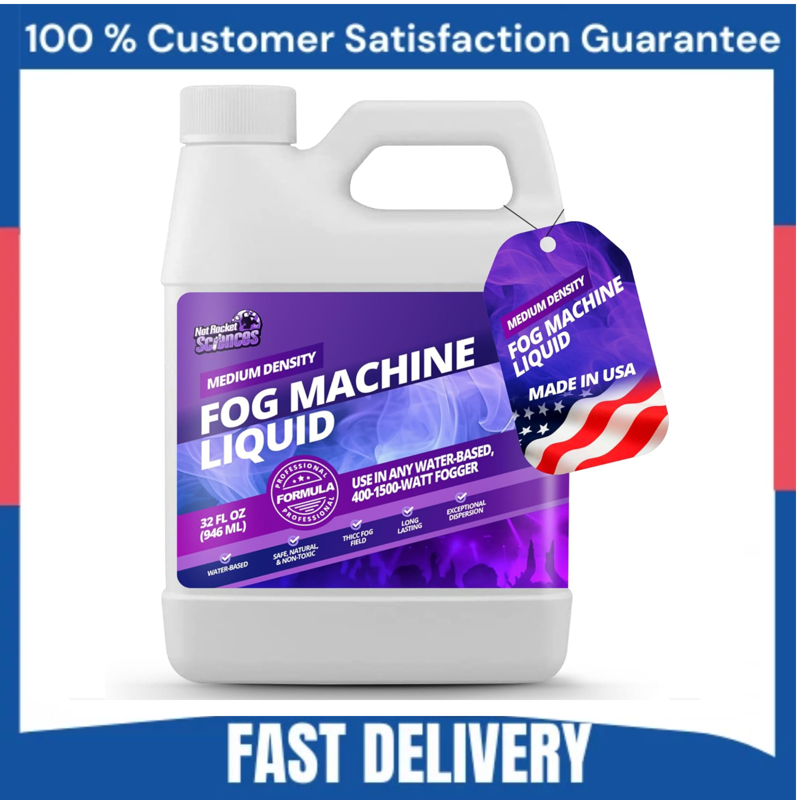 Fog Machine Liquid - 32oz Smoke Machine Fog Juice for Halloween Party, Medium De