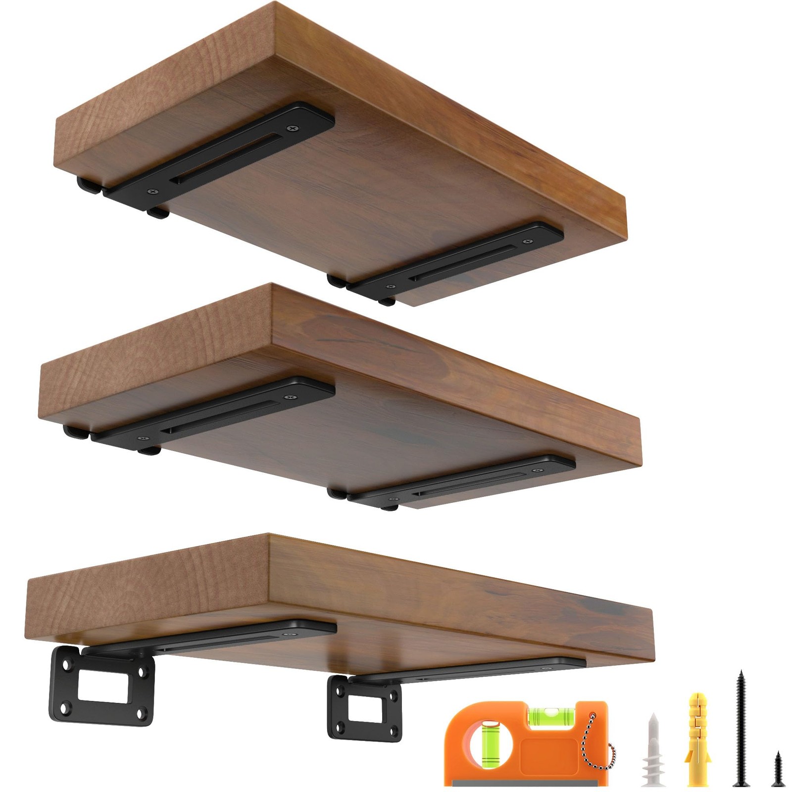 6 PCS 8 Inch Heavy Duty 1/5 Inch Thick Metal Openwork T Shelf L Brackets
