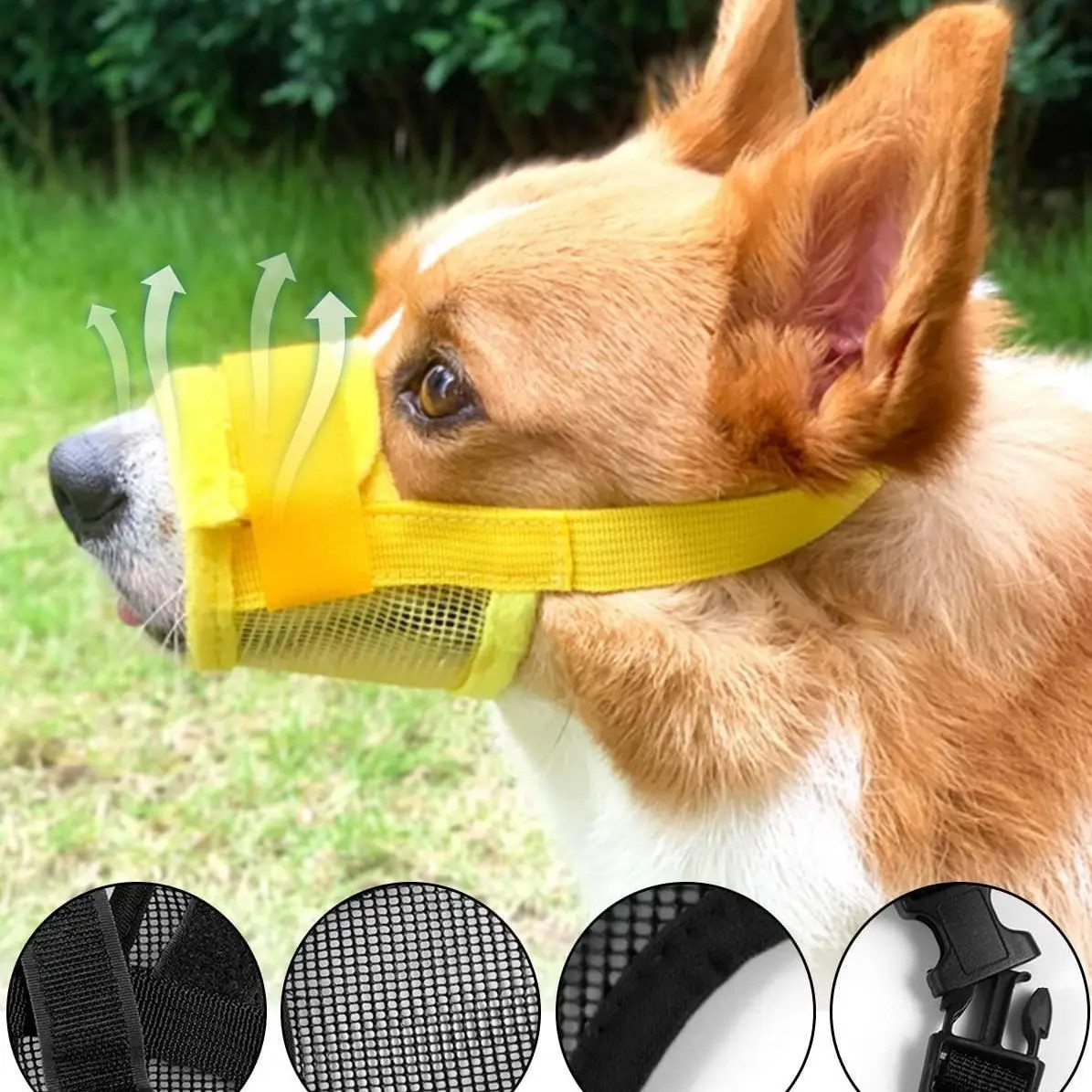 Adjustable Breathable Dog Muzzle - Prevents Biting and Barking, with