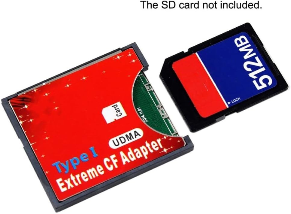 SD SDHC SDXC to CF Type I Compact Flash Memory Card Adapter Reader Support16/...