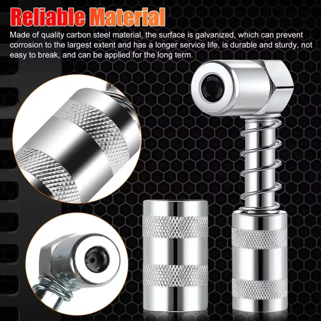 1 Set Grease Nozzle Adapter Grease Gun-Accessory 90 Degree Coupler Adapter Tool