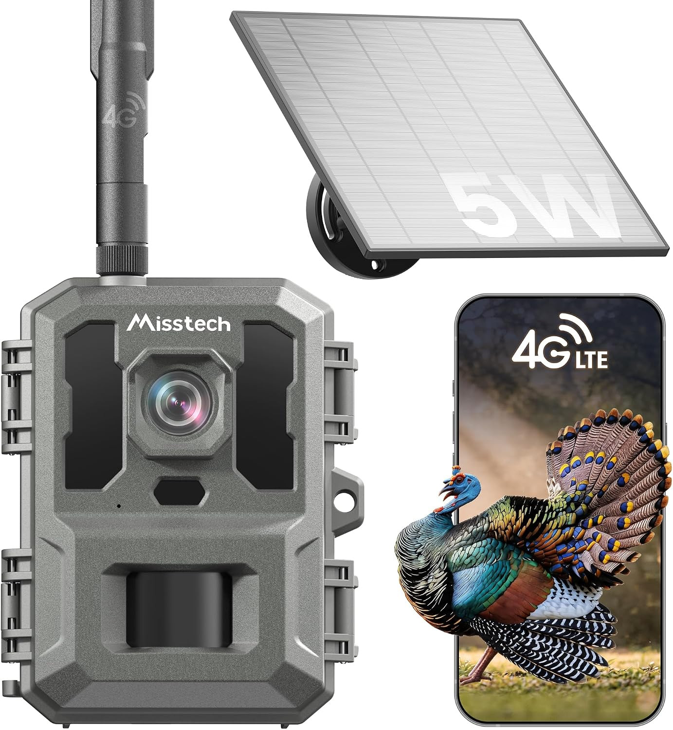 4G LTE Cellular Trail Camera for Wild&Farm, 0.1S Motion-Activated | 4K Video Cap