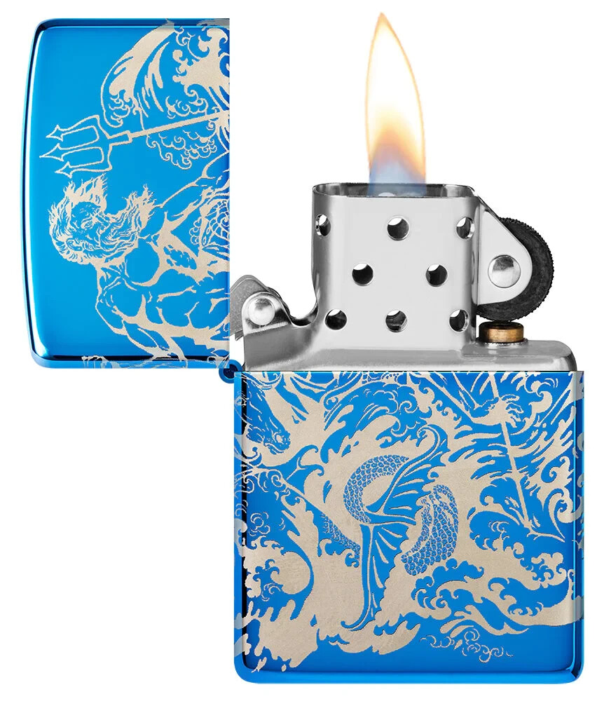 Zippo Atlantis Design High Polish Blue 48787