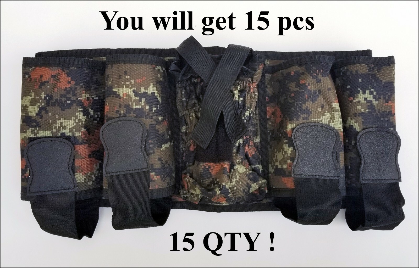 15 qty CAMO 4 Pod & Tank Pack Harness  POD HAULER Paintball NO Pods *YOU GET 15*