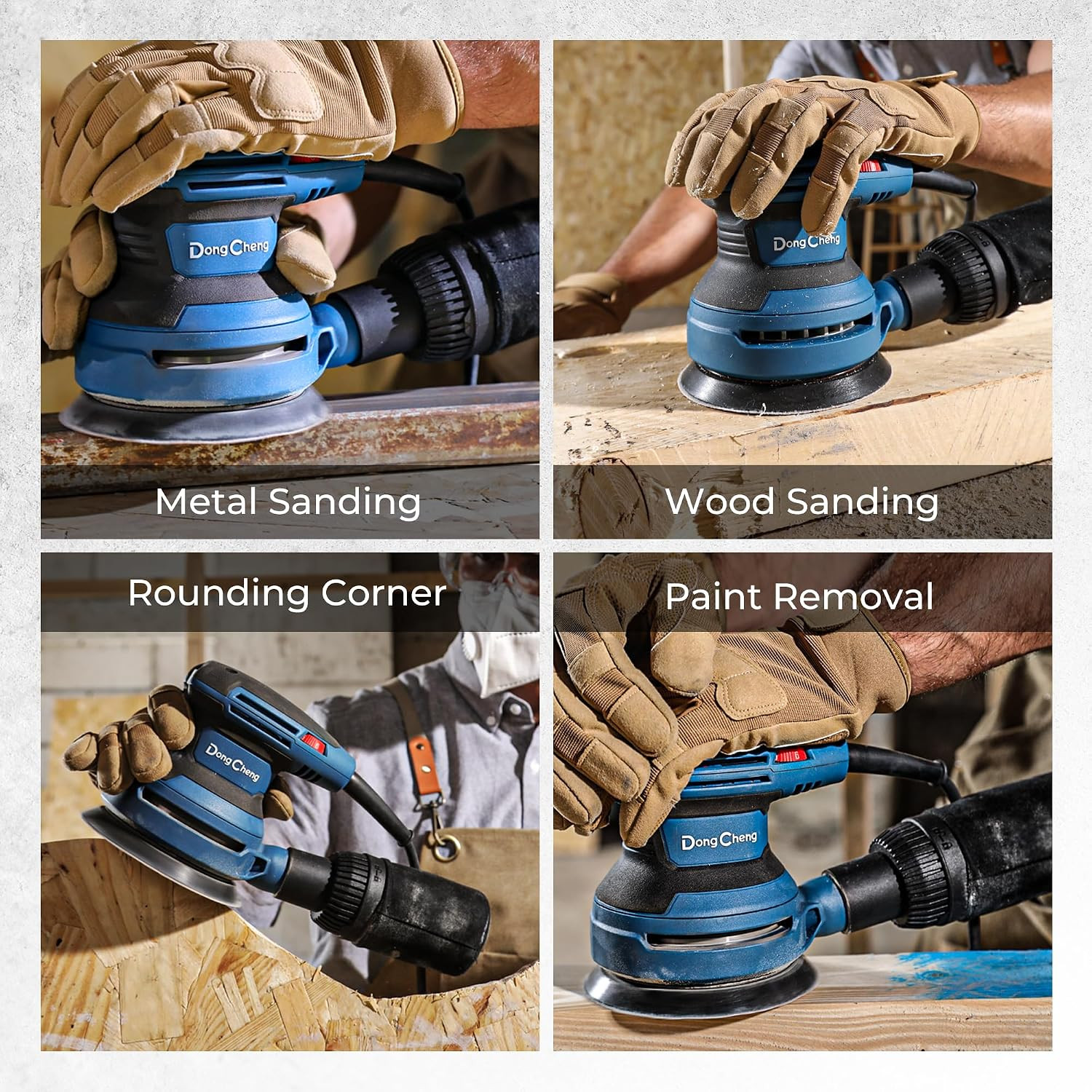 5-Inch Random Orbital Sander 3.2A 12800OPM Electric Palm Sander, 6 Variable Spee