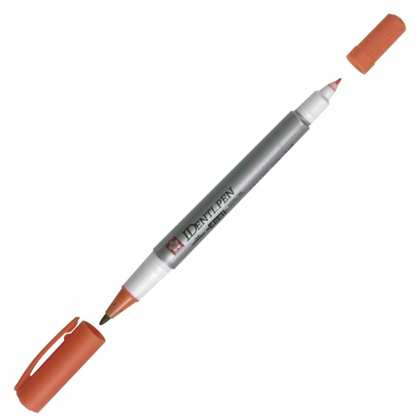 Sakura Identi-pen Double Tip Permanent Marker, Fine/Ex Fine, Orange, Pack of 1
