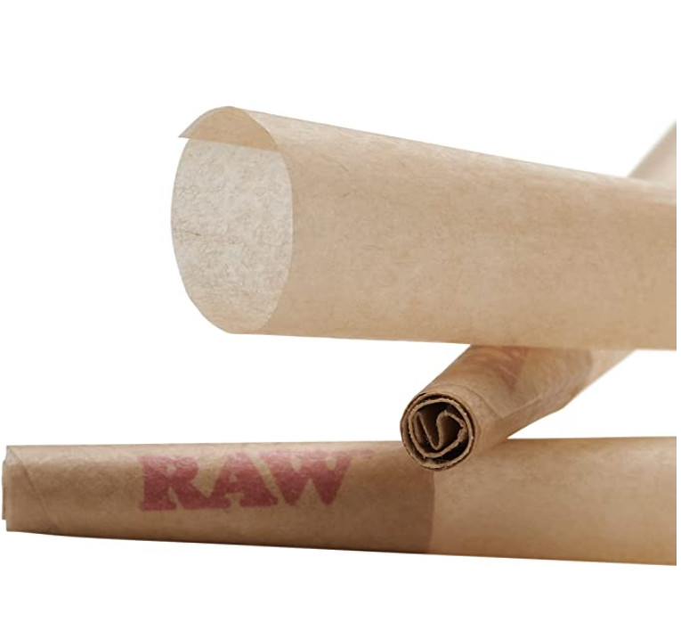 Authentic RAW Classic 1 1/4 Size Pre-Rolled Cones 100 Pack 🌟 RAW Storage Tin