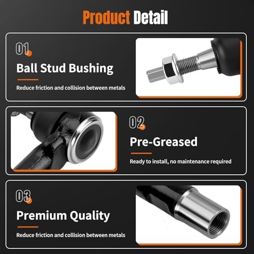 Front Outer Tie Rod Ends Fits for Dodge Ram 1500 2002-2008, Ram 2500 2003