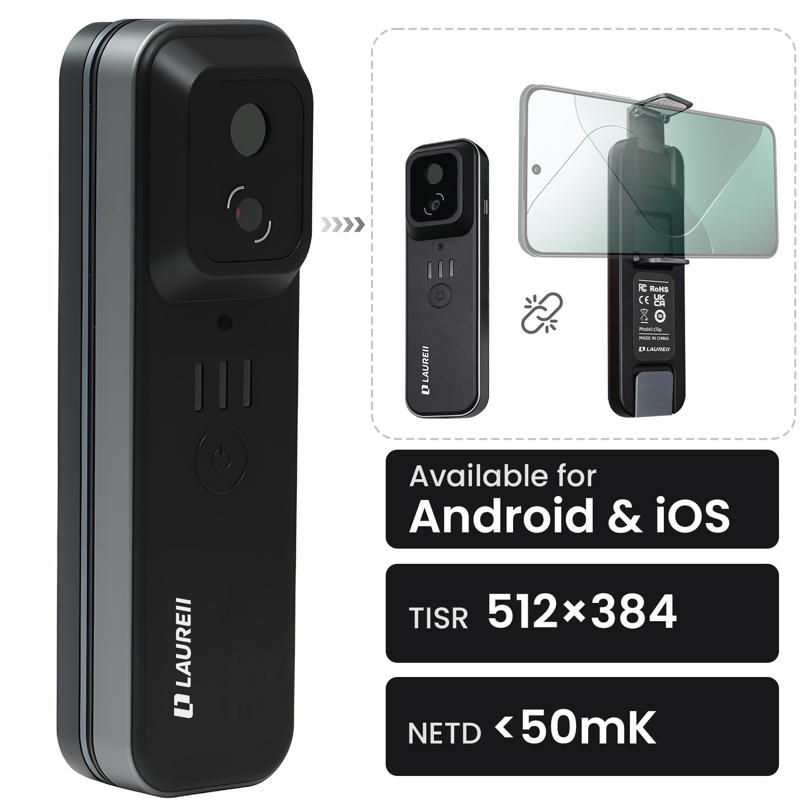 TISR Resolution 512*384 Wireless Thermal Camera for Android & iOS Smartphone