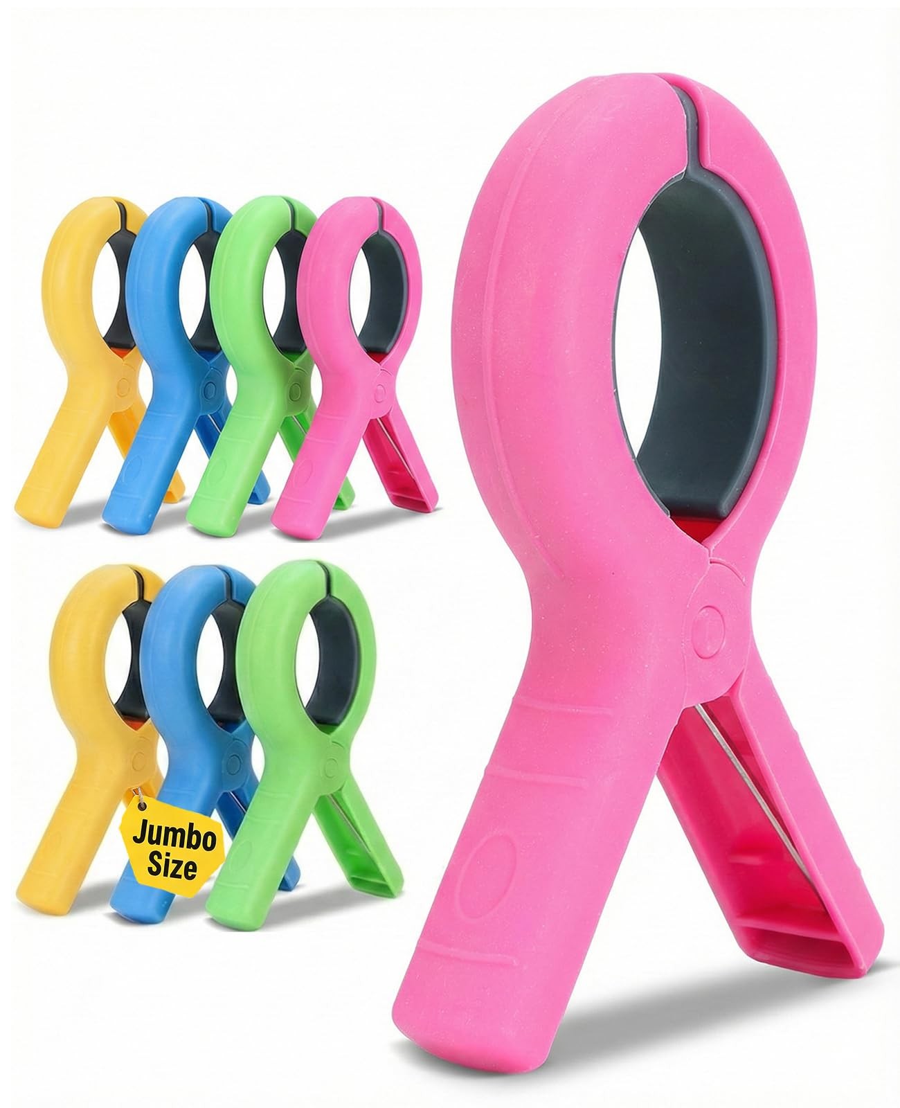 5.1 Inch Jumbo Beach Towel Clips for Chairs - 8 Pack Towel Clip