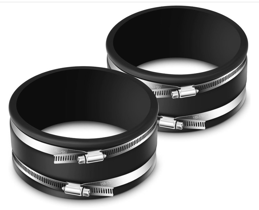 Therwen 2 pc. 6 inch dust control flex cuff adjustable hose clamps new