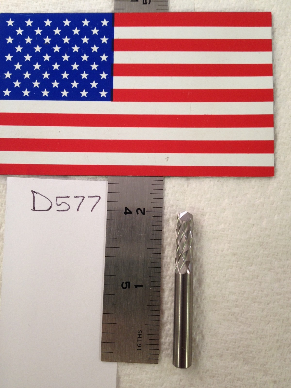 1 NEW 1/4" (.250) SHANK CARBIDE BURRS DOUBLE CUT. DRILL POINTER USA MADE {D577}