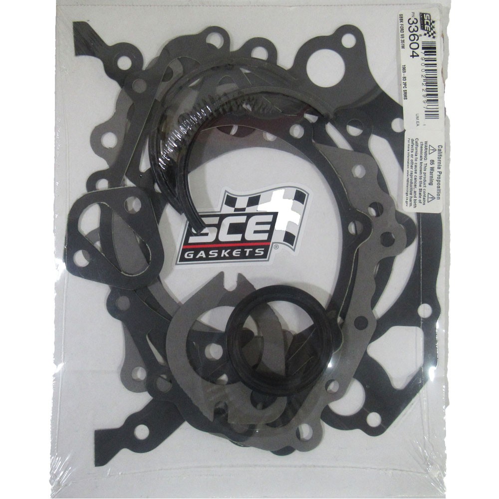 SCE Gaskets Engine Gasket Set 33604; Short Block Base Kit for Ford 351W SBF