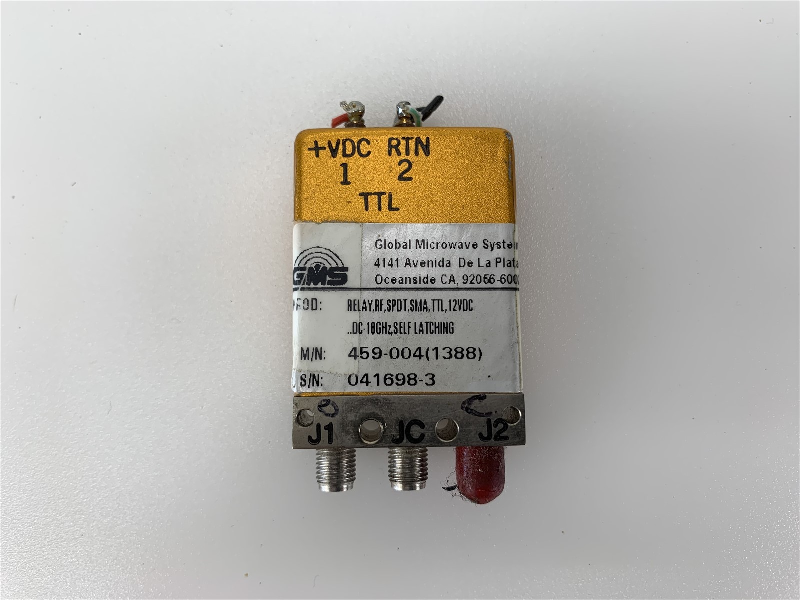 GMS 459-004 (1388) RF Coaxial Relay SPDT SMA TTL 12VDC DC-18GHz Self Latching