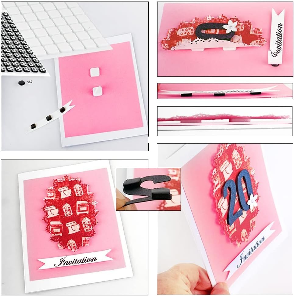 Versatile Self-Adhesive 3D Foam Squares - 217 Count for Scrapbook Enhancement