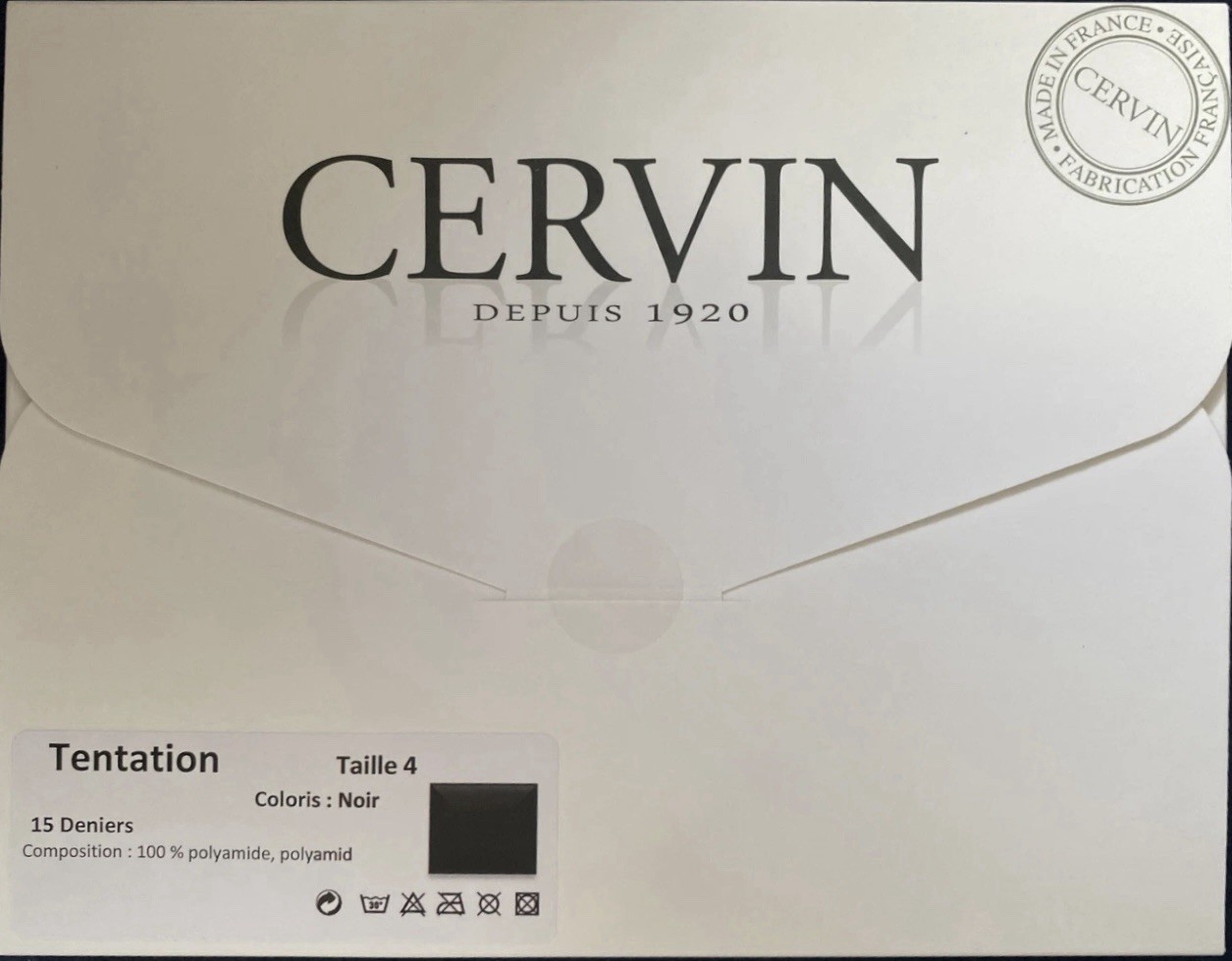 CERVIN TENTATION FULLY FASHIONED STOCKINGS, Black, Size 4