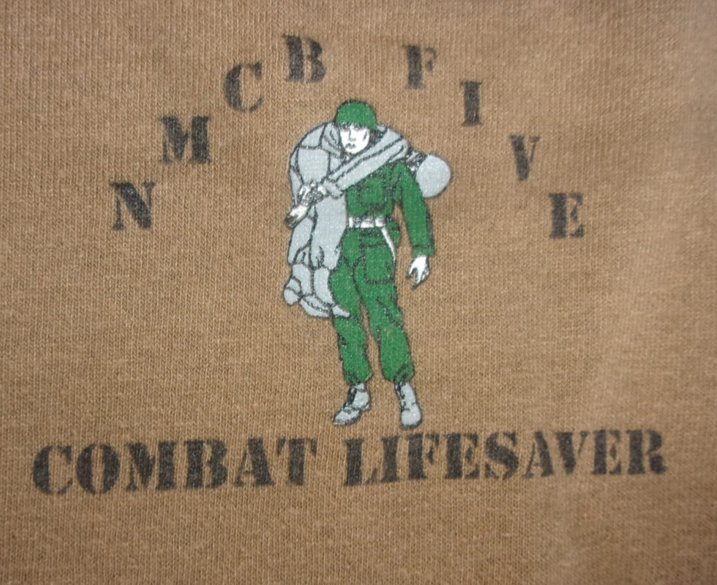 DISCONTINUED NMCB FIVE LIFESAVER COURSE GRADUATE SHIRT USN NAVY SEABEES XL