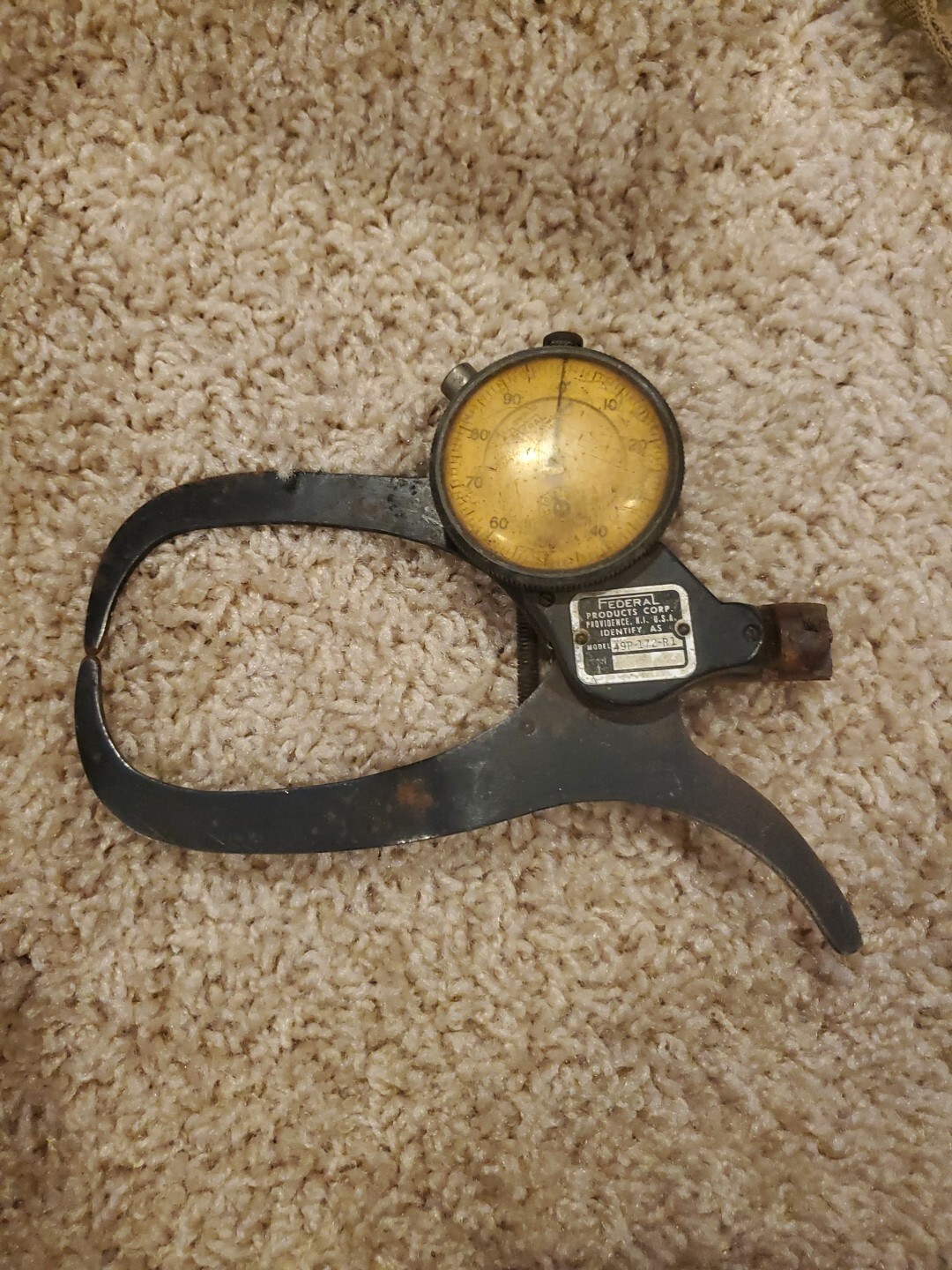 FEDERAL DIAL CALIPER 49P 172-R1 .001" 1-2" Untested As Is