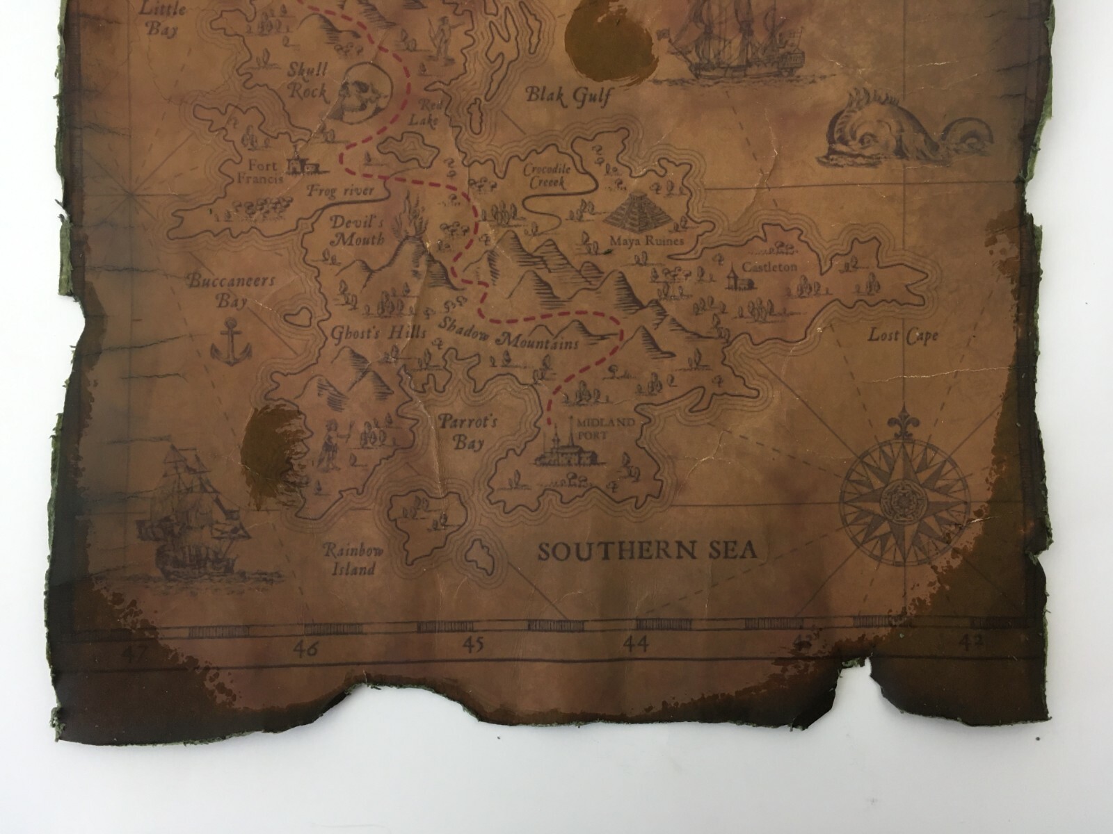 Pirate Treasure Map Pirates Gold Aged Reproduction Replica Art Poster Print