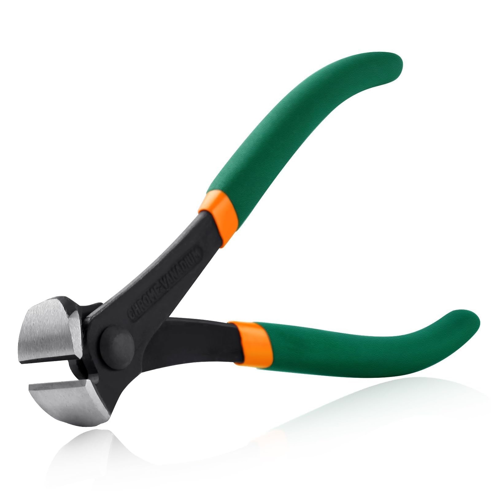 SPEEDWOX Nail Puller 6 Inch End Cutting Pliers, 6", Green & Orange