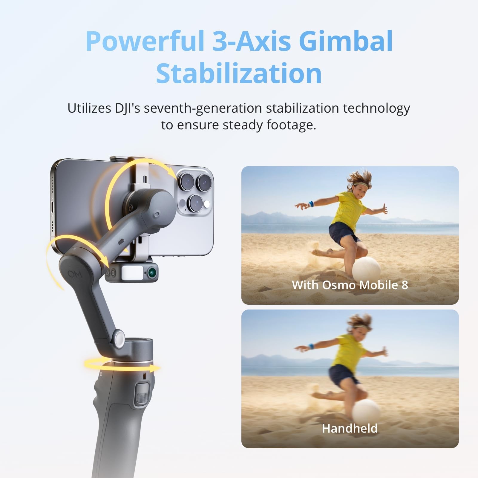 DJI Osmo Mobile 8 Advanced Tracking Combo Gimbal Stabilizer for Phone, black