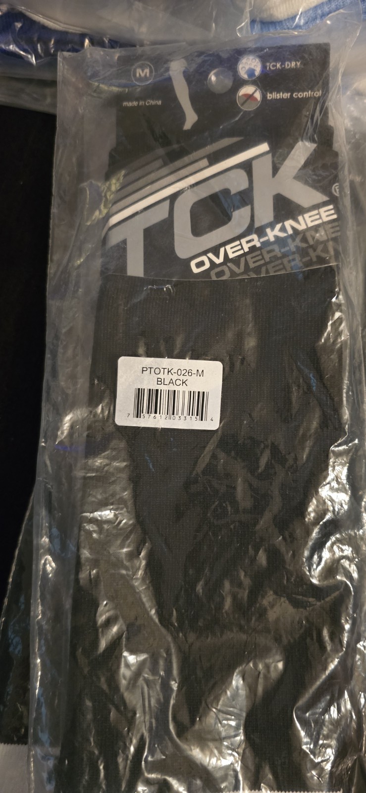 TCK Pro Performance Fit Over the Knee Baseball & Softball Medium, Black 3 PAIR