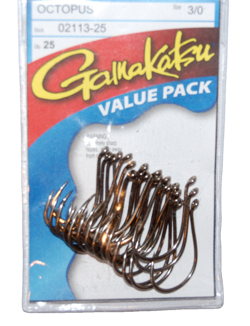 gamakatsu octopus hooks size 3/0  25 per pack 02113-25 value pack