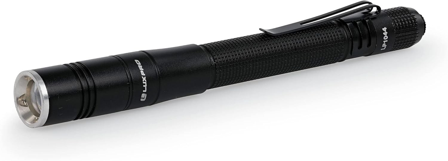 LUXPRO LP1044 Dual Power Rechargeable 360 Lumen LED Flashlight W/ Pocket Clip