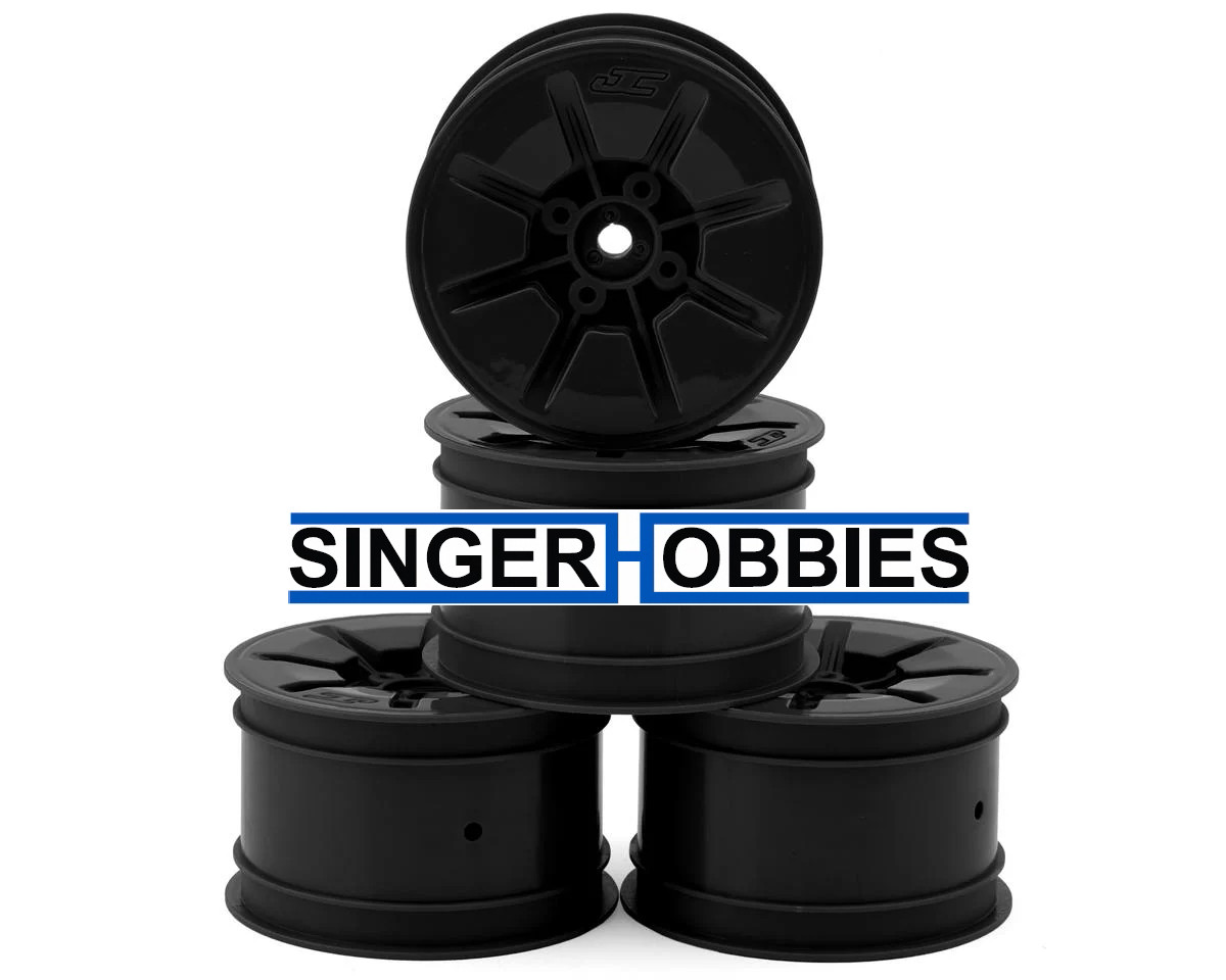 JCONCEPTS 3466B Pioneer 2.2 Rear Buggy Wheels (Black) (4) w/ 12mm Hex