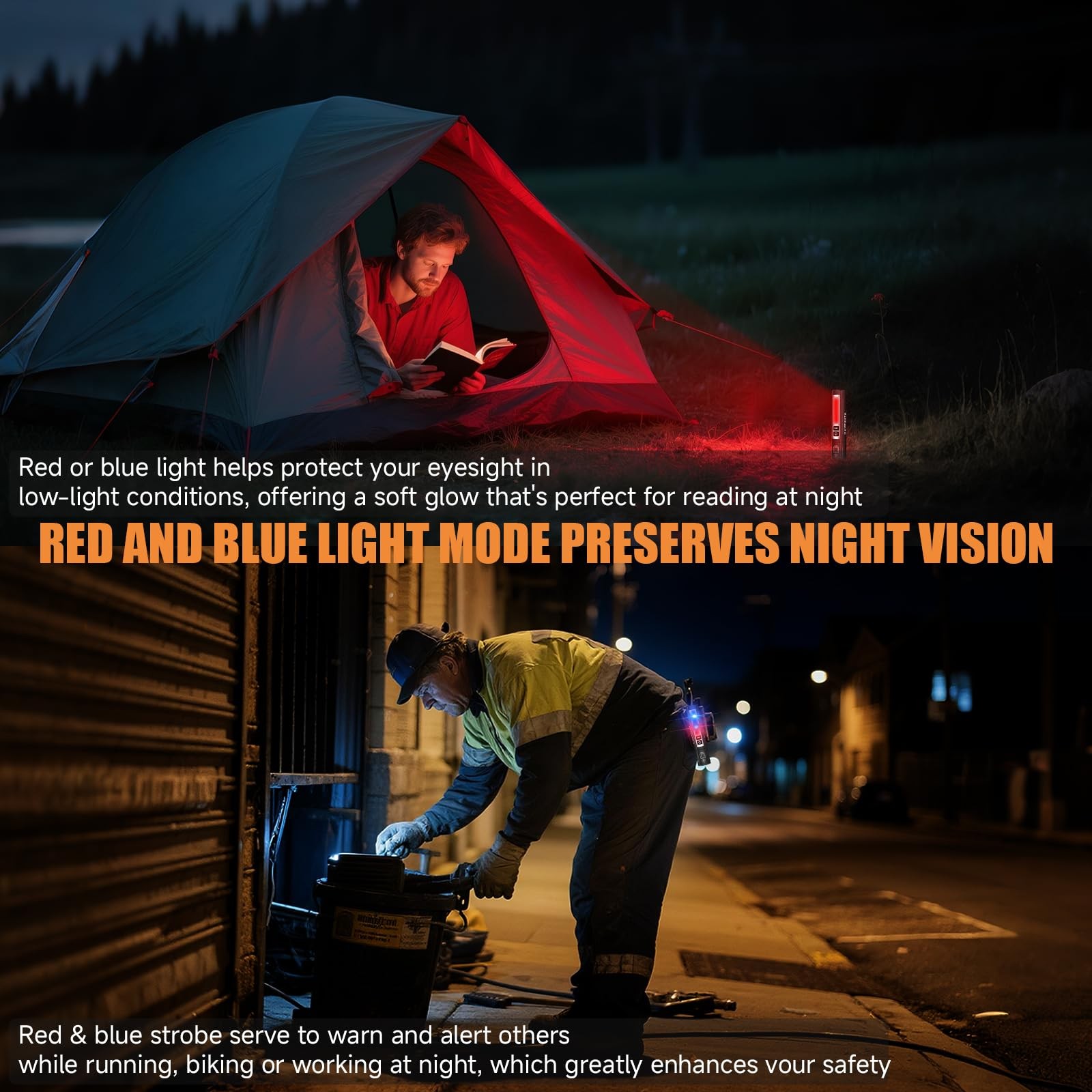 Rechargeable Magnetic Small Flashlights High Lumens - Super Bright Black
