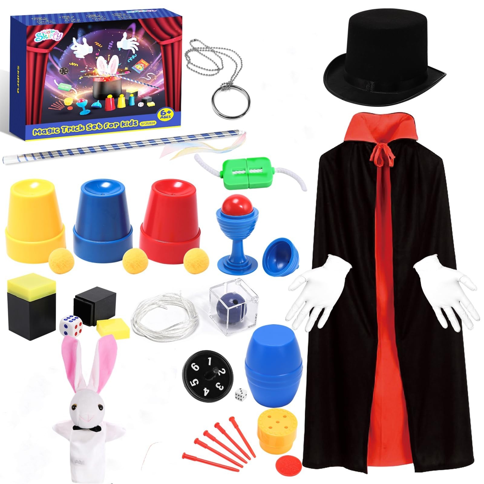 Magic Tricks Kit for Kids 6-12, Magician Costume & Wand, Fun Magic Set for Boys