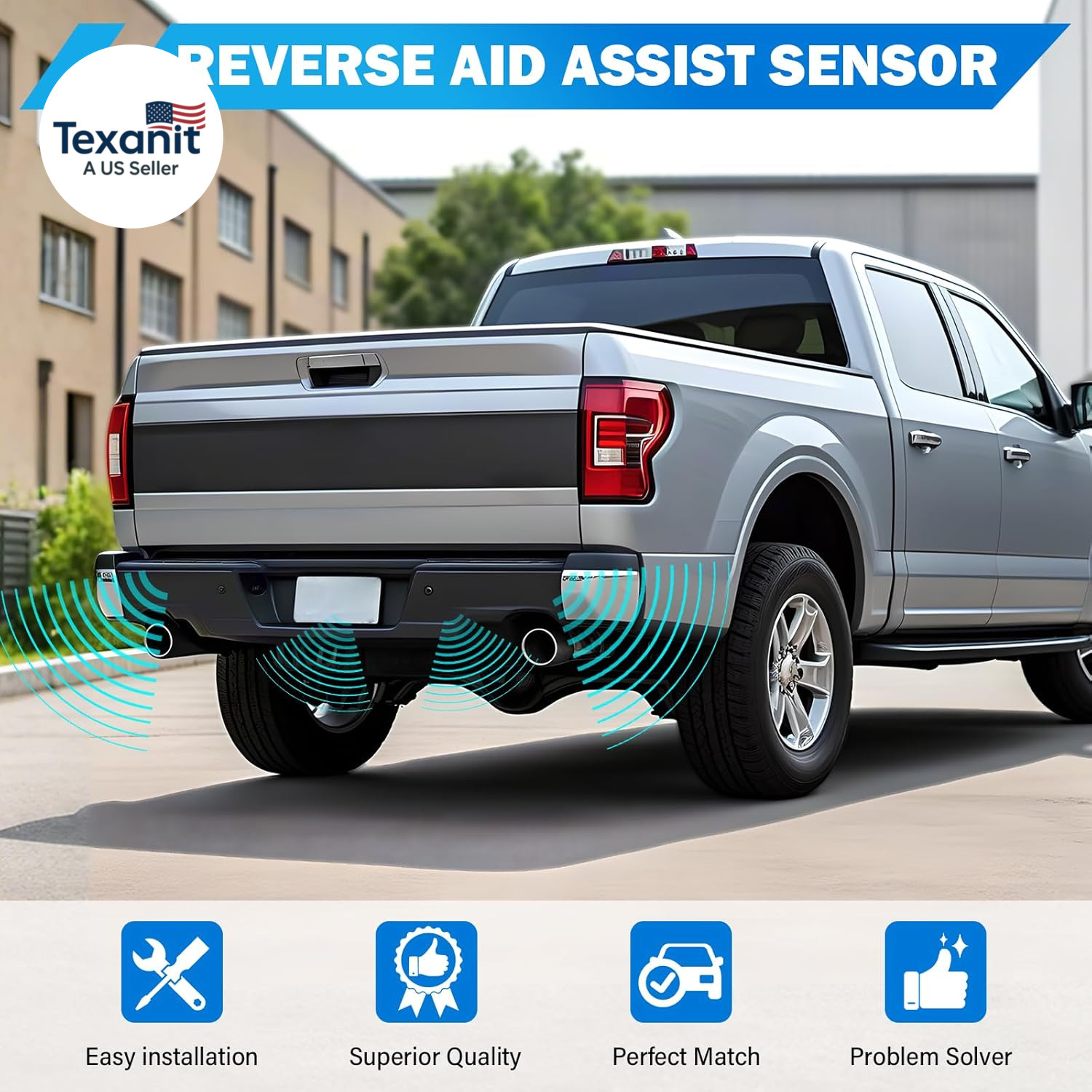 4X Backup & Reverse Sensor Kit, Rear Parking Assist Sensor Compatible with Ford