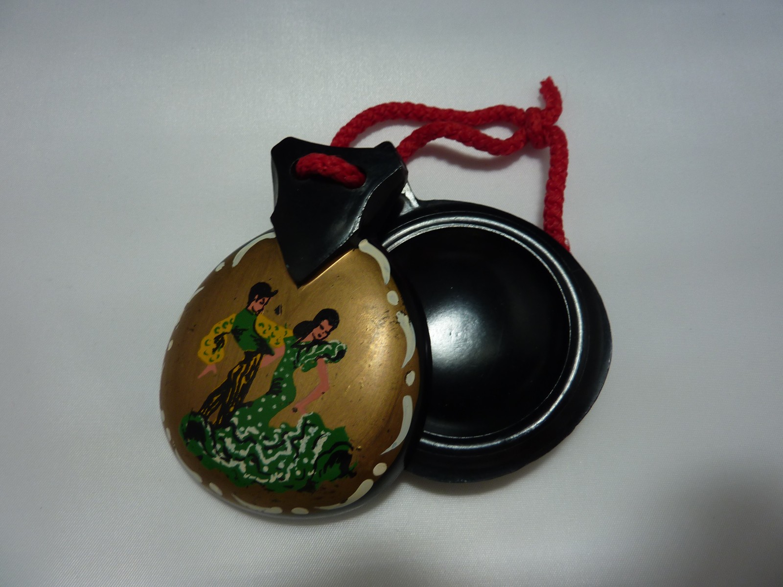 Spanish Castanets Vintage 1960/70s Hand Painted  Flamenco Dancer