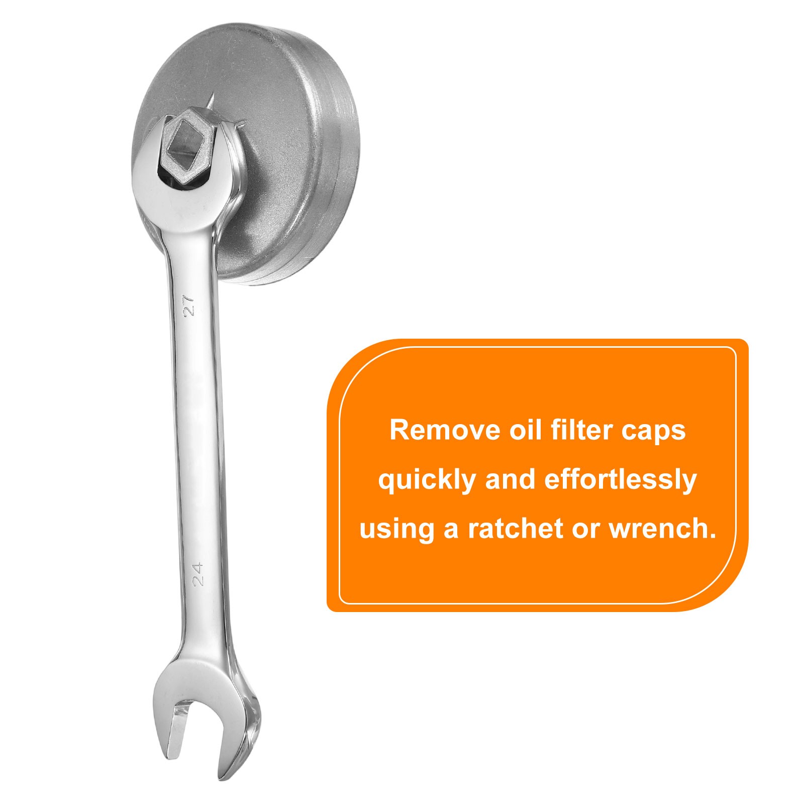 2pcs Oil Filter Cap Wrench 14 Flute 74 mm ID 1/2" Oil Filter Socket Tool