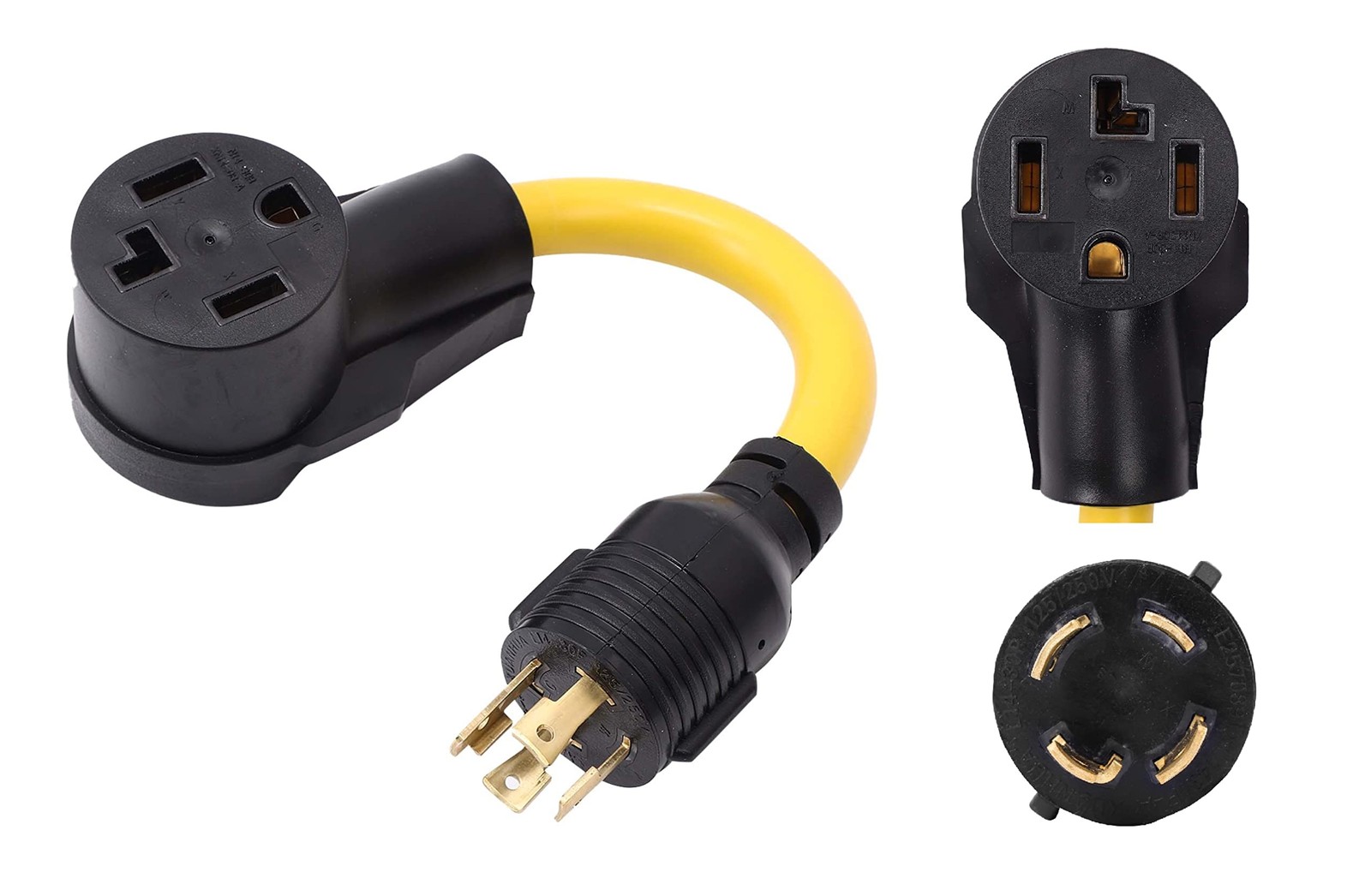 NEMA L14-30P to 14-30R 30A 4 Prong Twist Lock Dryer EV Generator Adapter
