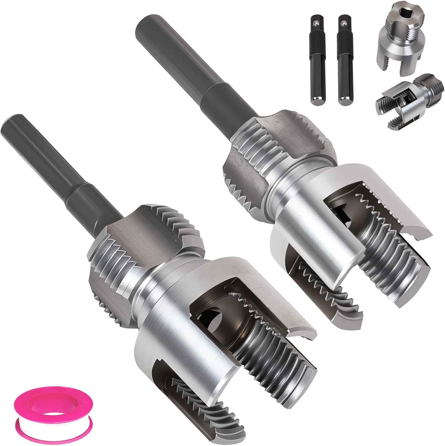 2x PVC Pipe Threader Kit - Dual-Function Internal & External Pipe Threading Tool
