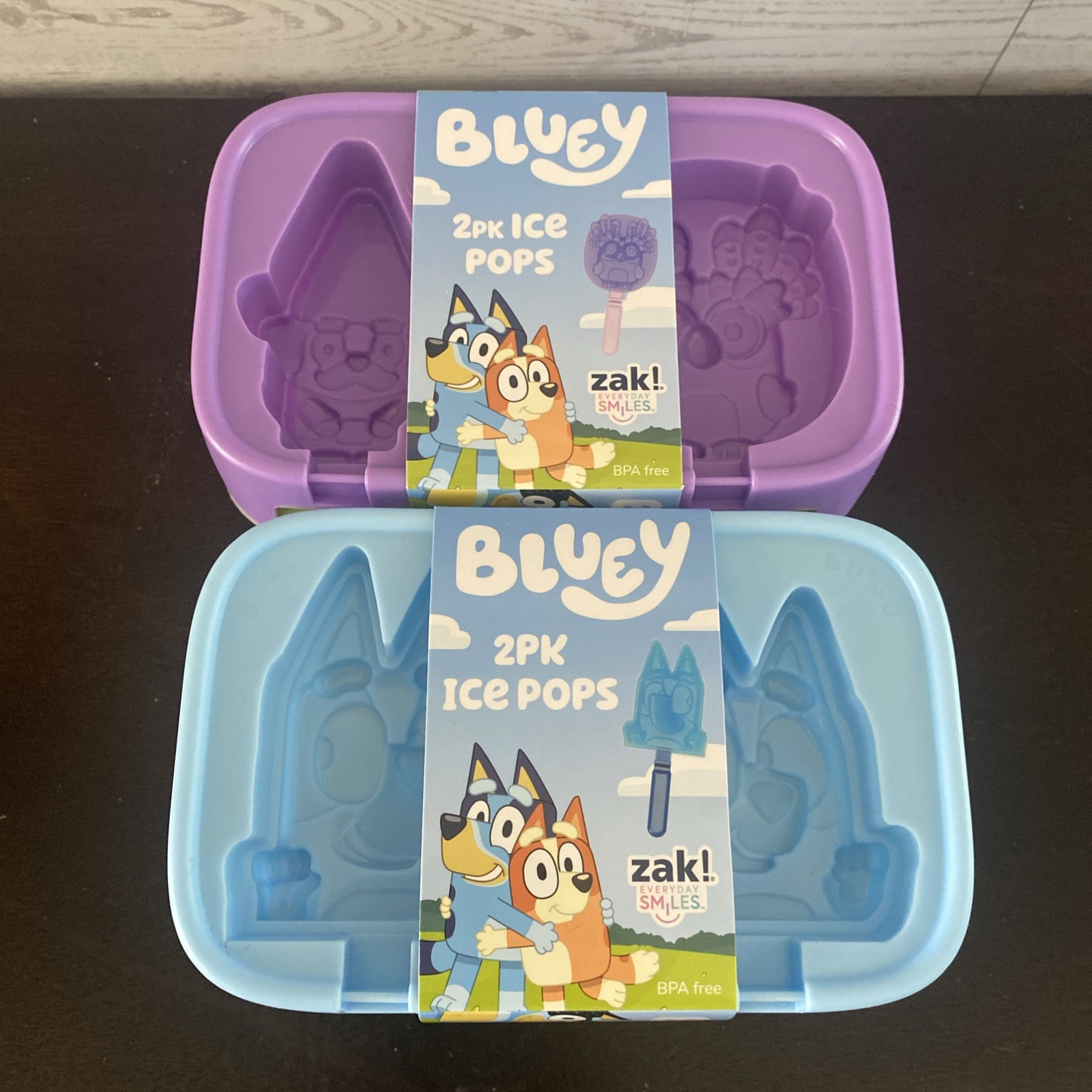 Zak Disney Bluey Ice Pop Molds SET 4 tray new Stackable Freezer Trays w/ sticks